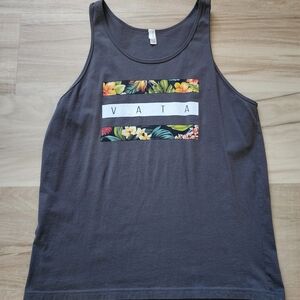 Mens Hawaiian Inspired Charcoal Tank Top